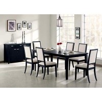 Louise Upholstered Dining Side Chairs Black And Cream (Set Of 2) 101562