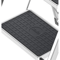 Hailo K60 Standardline Aluminum Folding Step Three Large Steps With Non-Skid Mats Folding Safety Mechanism Rectangular Rail For Convenient Transport Rustproof Easy To Store