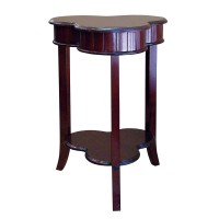 Ore International 28 Tall Shamrock Transitional Wood End Table In Cherry
