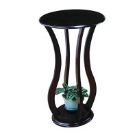 Round Plant Stand Table Cherry