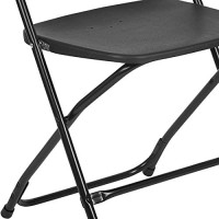 Flash Furniture Hercules Series Plastic Folding Chair - Black - 650Lb Weight Capacity Comfortable Event Chair - Lightweight Folding Chair