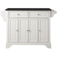 Crosley Furniture Kf30004Bwh Lafayette Full Size Kitchen Island With Solid Black Granite Top, White