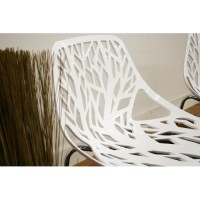 Baxton Studio Modern Birch Sapling White Finished Plastic Dining Chair