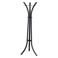 Kings Brand Furniture-Laporte 9-Hook Freestanding Metal Coat & Hat Rack Stand, Black