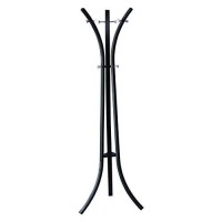 Kings Brand Furniture-Laporte 9-Hook Freestanding Metal Coat & Hat Rack Stand, Black