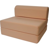 D&D Futon Furniture Peach Sleeper Chair Folding Foam Bed Sized 6 Thick X 32 Wide X 70 Long, Studio Guest Foldable Chair Beds, Foam Sofa, Couch