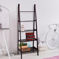 Casual Home 5-Shelf Ladder Bookcase,72-Inch , Espresso