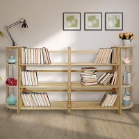 Casual Home 3-Shelf Folding Stackable Bookcase (275 Wide)-Natural