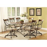 Powell Furniture Pewter And Bronze Hamilton Swivel Arm Chair Set Of 2 With Casters By Powell, Dining Height