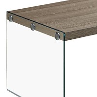 Monarch Specialties , Coffee Table, Tempered Glass, Dark Taupe, 44L