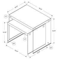 Monarch Specialties ,Nesting Table, Tempered Glass, Dark Taupe