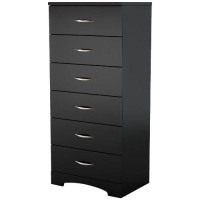 South Shore Step One 6-Drawer Lingerie Chest-Pure Black