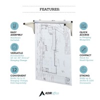 Adir Mobile Blueprint Storage - Adjustable Vertical Poster Display Rack/Plans Holder - File Organizer Stand For Home, Office (Sand Beige)