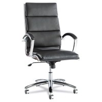 Neratoli Series High-Back Swiveltilt Chair Black Soft Leather Chrome Frame Sold As 1 Each