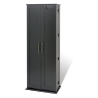 Prepac Grande Locking Media Storage Cabinet With Shaker Doors Storage Cabinet, Black