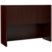 Lorell Hutch With Doors, 48 By 15 By 36-Inch, Mahogany