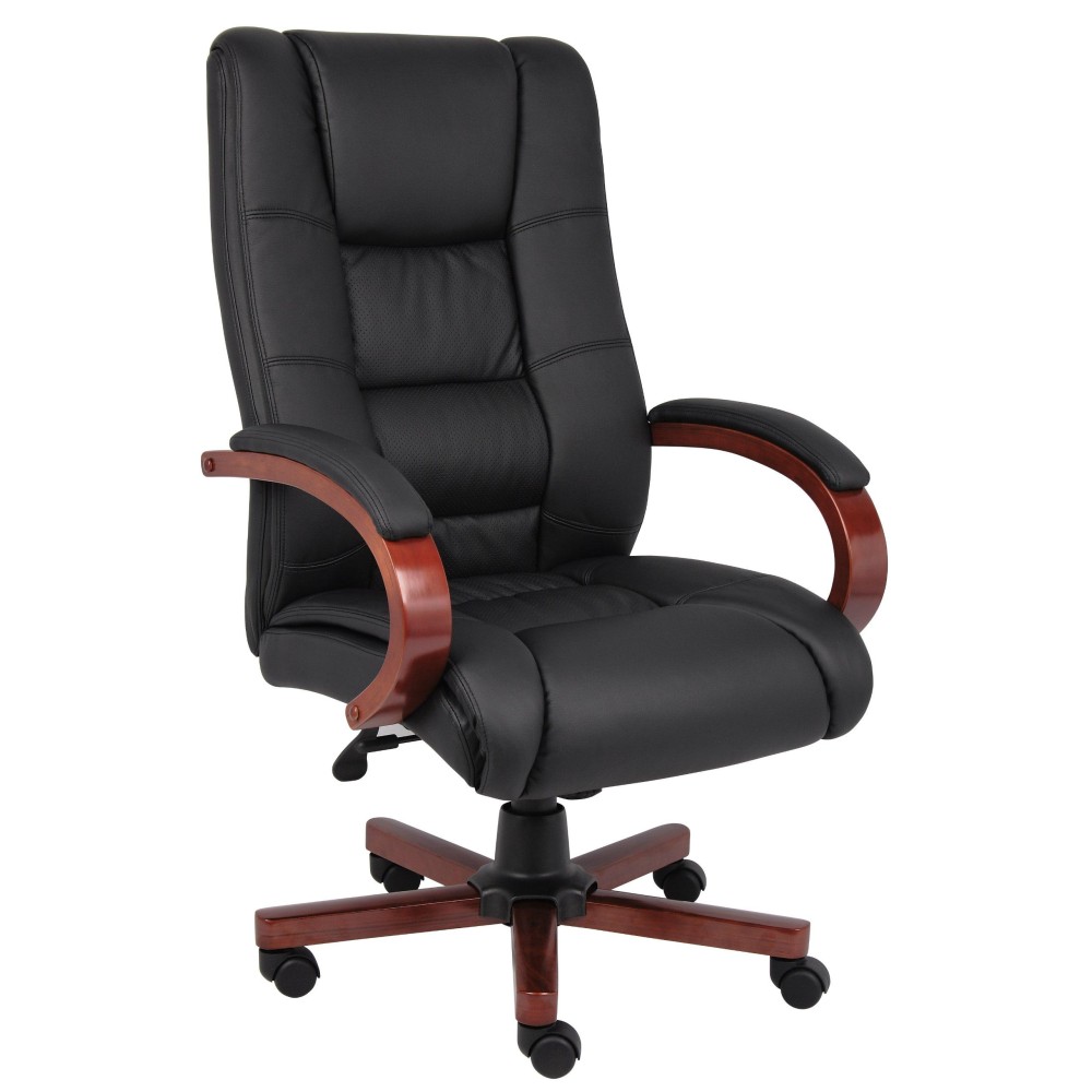 Boss Office Products High Back Executive Wood Finished Chairs