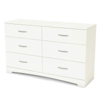South Shore Step One 6-Drawer Double Dresser-Pure White