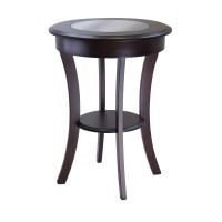 Winsome Cassie Accent Table, Cappuccino 20 Inches