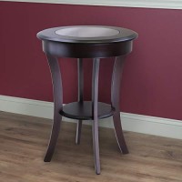 Winsome Cassie Accent Table, Cappuccino 20 Inches