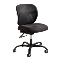Safco Vue Intensive-Use Big And Tall Rolling Swivel Task Chair - 500Lbs Capacity, Ergonomic Mesh Back, Caster Wheels - Black 3397Bl