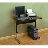 Calico Designs Adapta Height Adjustable Office Desk, All-Purpose Utility Table, Sit To Stand Up Home Computer Desk, 23 - 32 In Powder Coated Black Frame And 1 Thick Walnut Top, 36 Inch, Blackwalnut