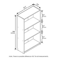 Furinno Basic 3-Tier Bookcase Storage Shelves, Espresso