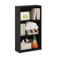 Furinno Basic 3-Tier Bookcase Storage Shelves, Espresso