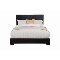 Conner Queen Upholstered Low-Profile Bed Black