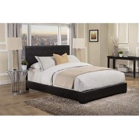 Conner Queen Upholstered Low-Profile Bed Black