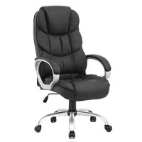 Ergonomic Office Chair Desk Chair Computer Chair With Lumbar Support Arms Executive Rolling Swivel Pu Leather Task Chair For Women Adults, Black