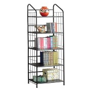 Coaster Home Furnishings 2895 5-Shelf Metal Bookcase, Black