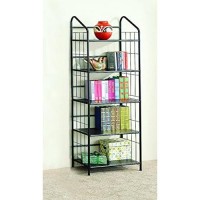 Coaster Home Furnishings 2895 5-Shelf Metal Bookcase, Black