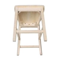 International Concepts Slat Back Stool, 24-Inch Sh, Unfinished