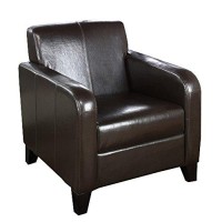 Armen Living 1400 Faux Leather Club Chair, 23X30X32, Brown