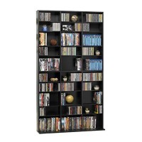 Atlantic Oskar Adjustable Media Cabinet - Holds 1080 Cds, 504 Dvds Or 576 Blu-Rays/Games, 30 Adjustable And 6 Fixed Shelves Pn38435714 In Espresso