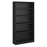 Bush Furniture Universal Tall 5 Shelf Bookcase, Black