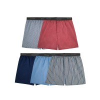 Fruit Of The Loom Mens Tag-Free Boxer Shorts Underwear, Woven - Exposed Waistband, Assorted Color Pack, Medium Us