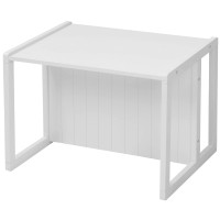 Roba: Country-Farmhouse Bench: White Wood - Chic Childrenas Bench, Adjustable Seat Height, Converts Into A Table, Toddler & Kids, Ages 2+
