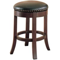 Coaster Home Furnishings Swivel Counter Height Upholstered Seat (Set Of 2) Stool 24Dark Brown And Walnut