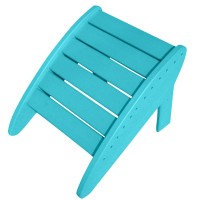 Phat Tommy Poly Adirondack Chair Ottoman - Outdoor Chair Footrest - All Weather Patio Ottoman Furniture, Teal