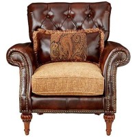 Acme Dreena Rolled Arm Upholstered Chair With 1 Pillow In Brown Faux Leather