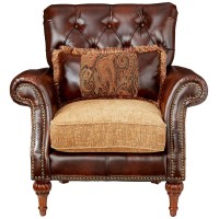 Acme Dreena Rolled Arm Upholstered Chair With 1 Pillow In Brown Faux Leather