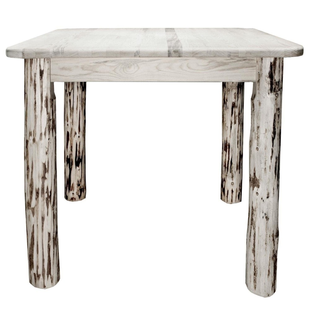 Montana Woodworks Collection 4 Post Square Dining Table, Clear Lacquer Finish