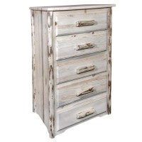 Montana Woodworks Collection 5 Drawer Chest Of Drawers, Clear Lacquer Finish