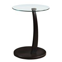 Monarch Specialties Accent Table Espresso Bentwood With Tempered Glass