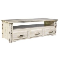 Montana Woodworks Montana Collection Sitting Chest With Entertainment Center Clear Lacquer Finish