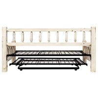 Montana Woodworks Homestead Collection Day Bed With Pop Up Trundle Bed, Clear Lacquer Finish