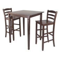3-Pc Kingsgate High/Pub Dining Table With Ladder Back High Chair(D0102Hh8Fha.)
