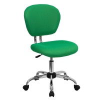 Flash Furniture Beverly Mid-Back Bright Green Mesh Padded Swivel Task Office Chair With Chrome Base
